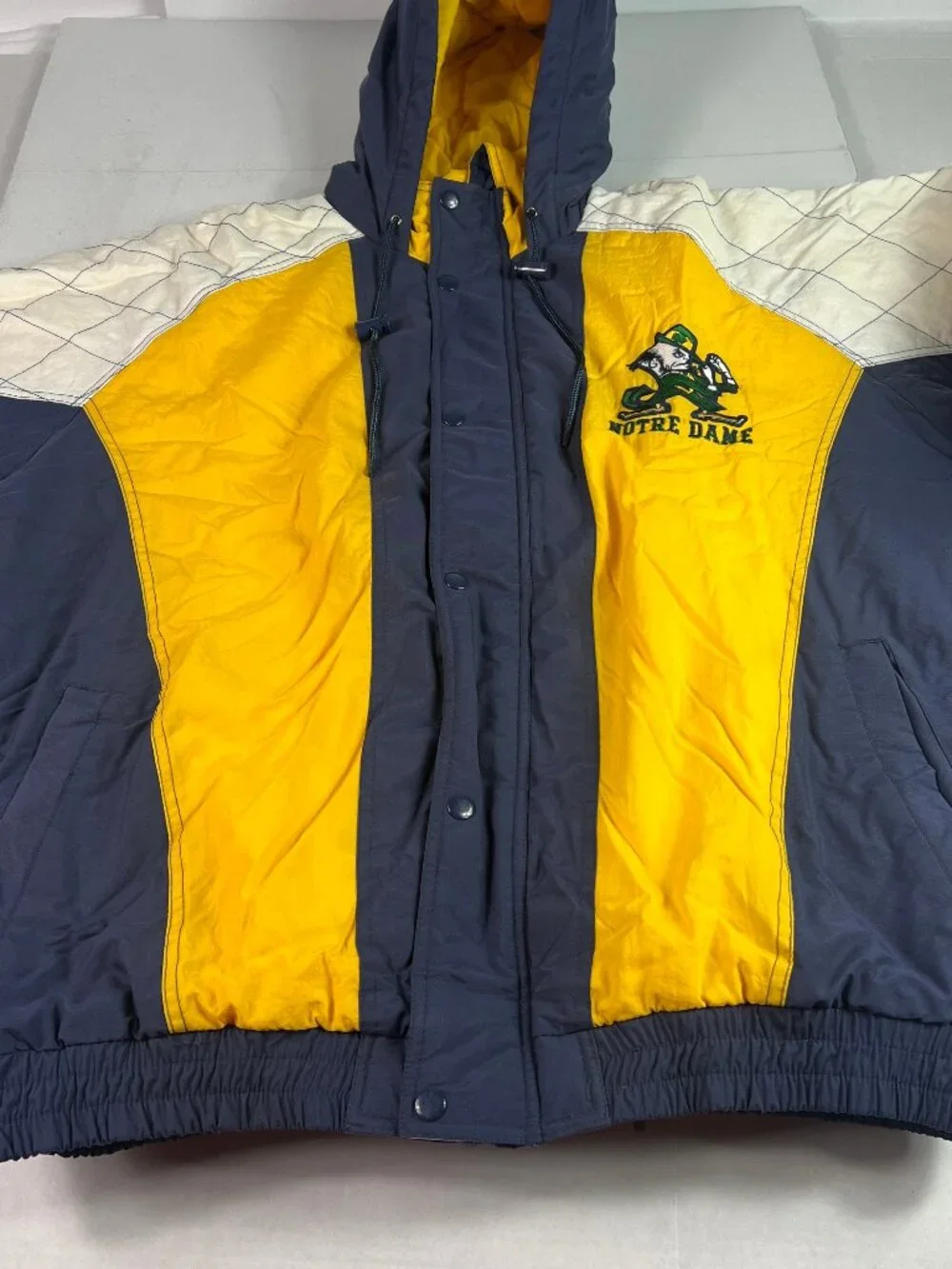 VTG 90s Starter Notre Dame Fightin Irish Jacket Extra Large Full Zip Puffer Coat